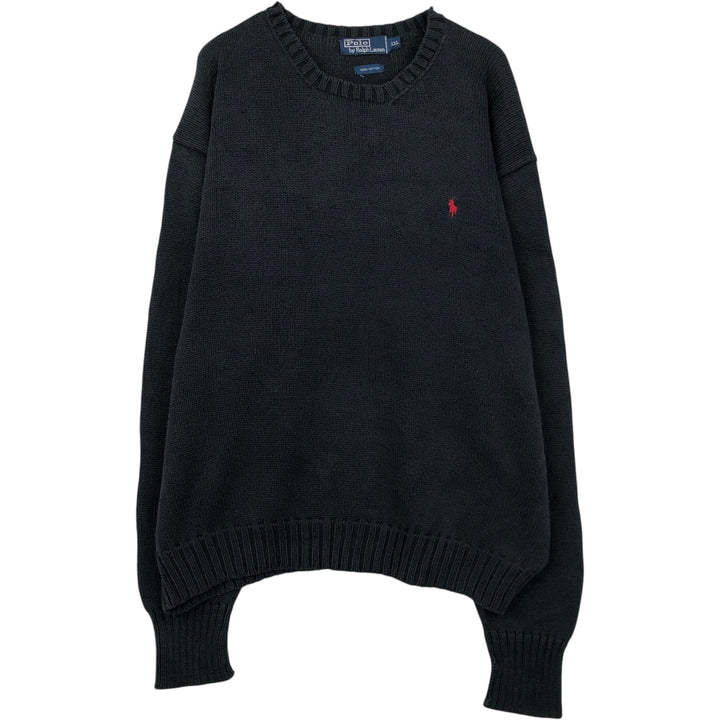 Ralph Lauren POLO by Ralph Lauren Cotton Knit Sweater Men's XXL cotton black type Vintage Second Hand
