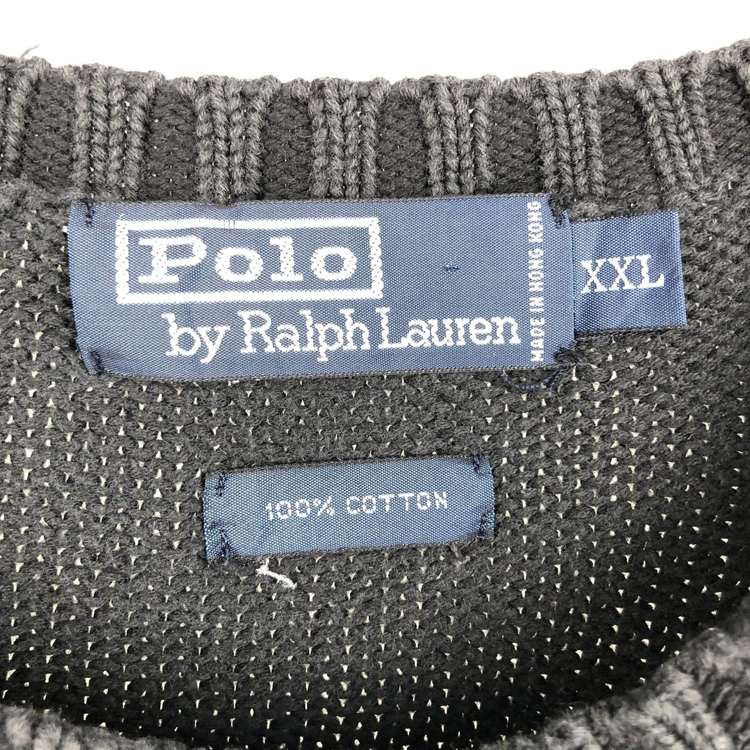 Ralph Lauren POLO by Ralph Lauren Cotton Knit Sweater Men's XXL cotton black type Vintage Second Hand
