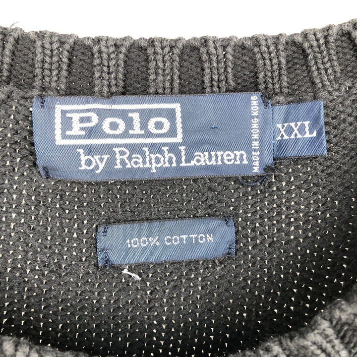 Ralph Lauren POLO by Ralph Lauren Cotton Knit Sweater Men's XXL cotton black type Vintage Second Hand