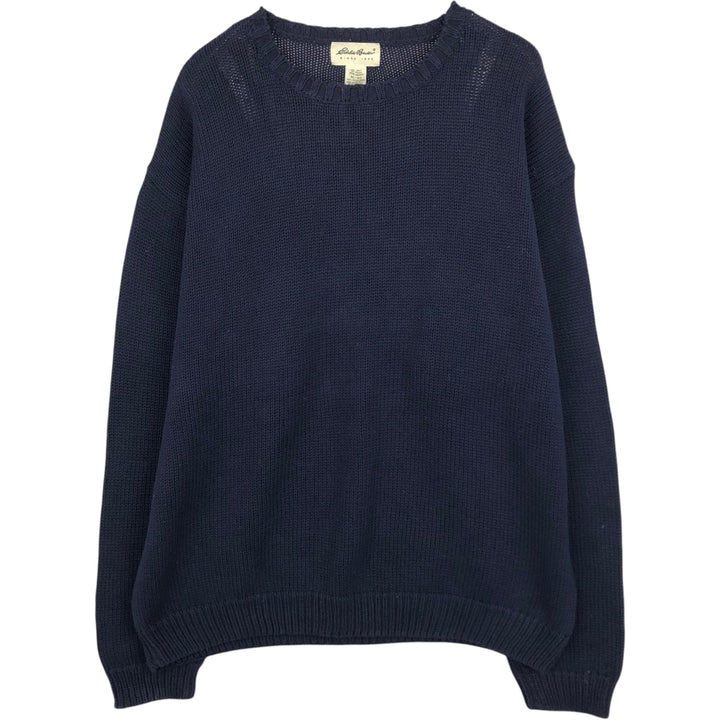 Eddie Bauer Cotton Knit Sweater, Men's XL cotton navy blue type Vintage Second Hand