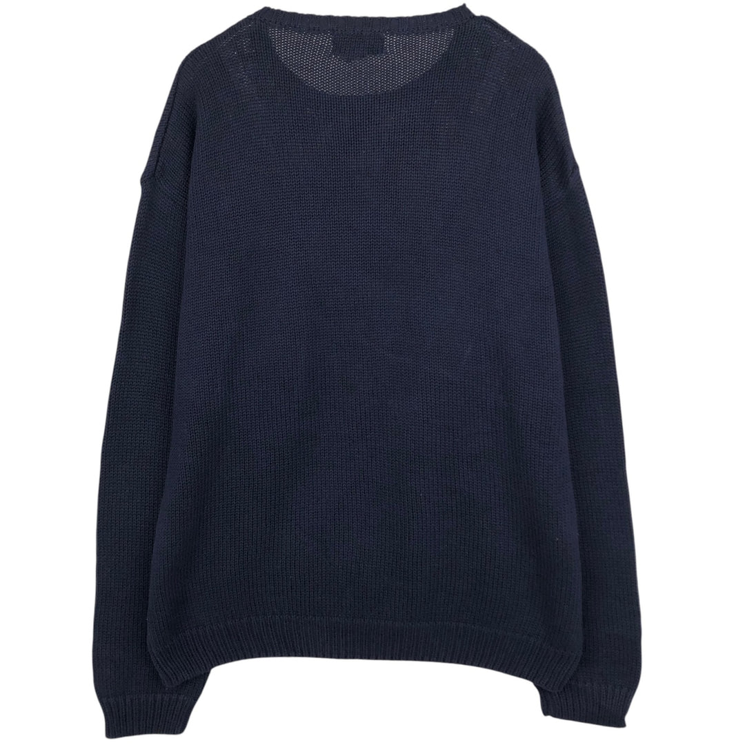 Eddie Bauer Cotton Knit Sweater, Men's XL cotton navy blue type Vintage Second Hand