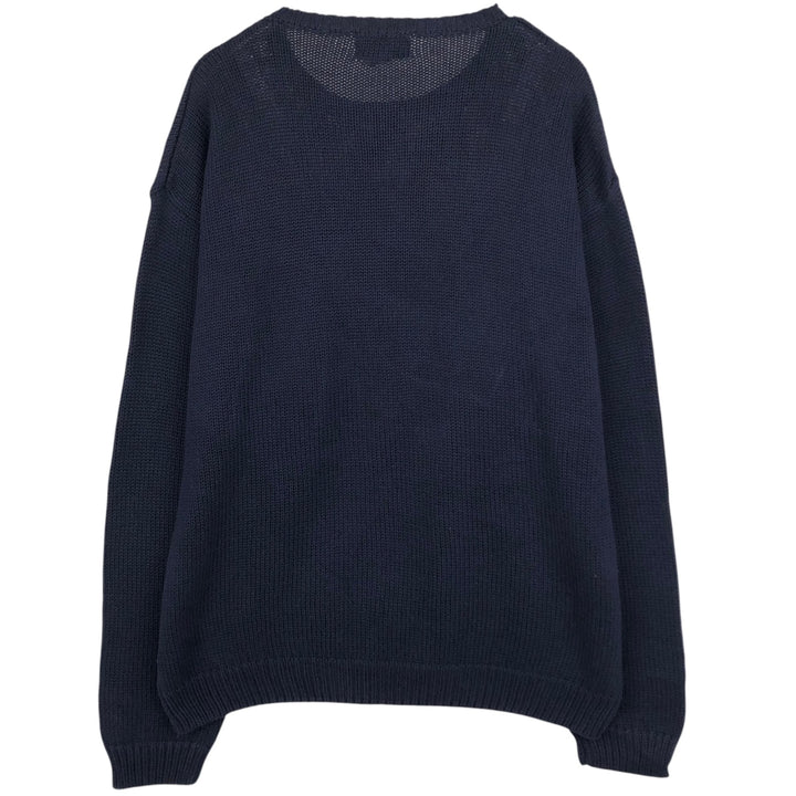 Eddie Bauer Cotton Knit Sweater, Men's XL cotton navy blue type Vintage Second Hand