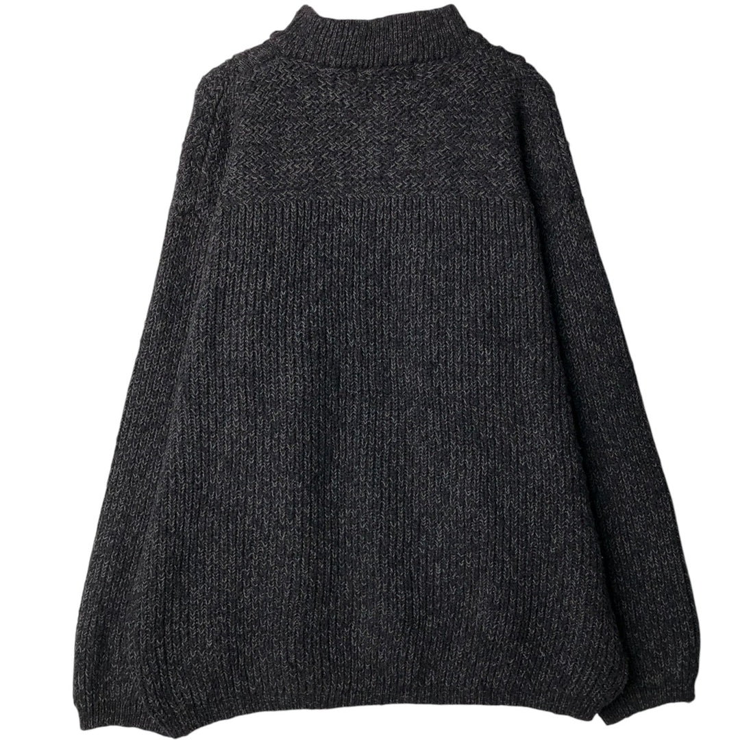 Eddie Bauer Cotton Knit Half-Button Sweater, Men's Size M (approx.) cotton Charcoal Vintage Second Hand