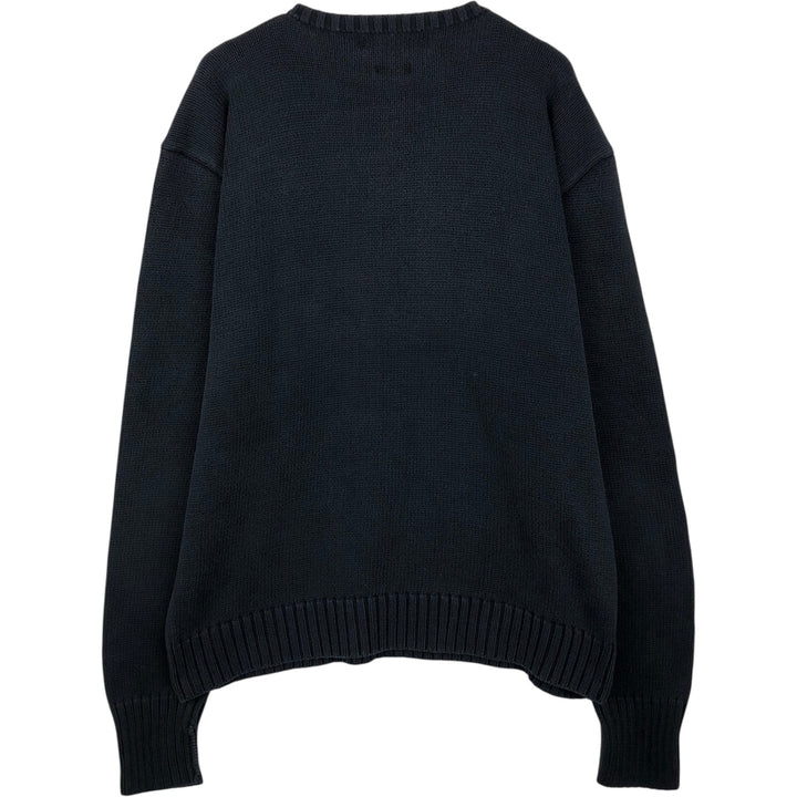 Ralph Lauren POLO by Ralph Lauren Cotton Knit Sweater Men's L size cotton black type Vintage Second Hand