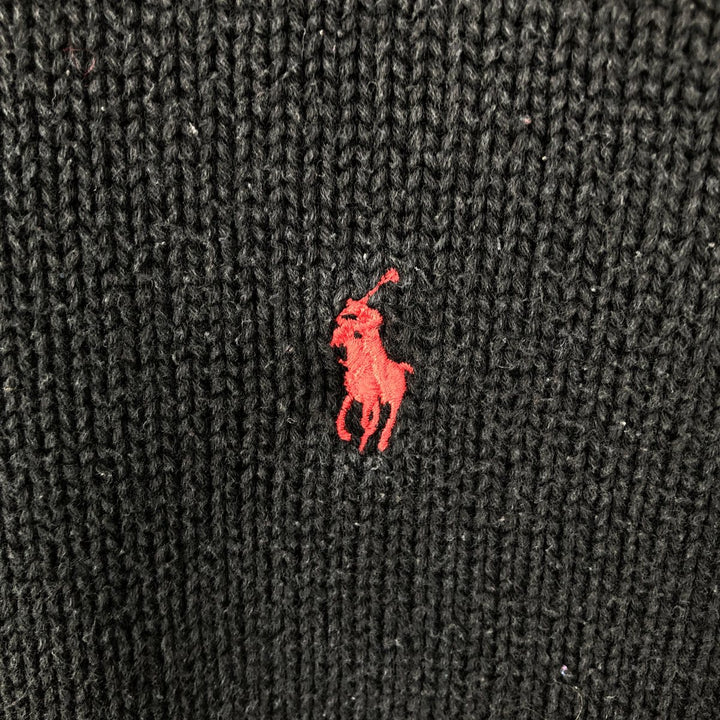 Ralph Lauren POLO by Ralph Lauren Cotton Knit Sweater Men's L size cotton black type Vintage Second Hand