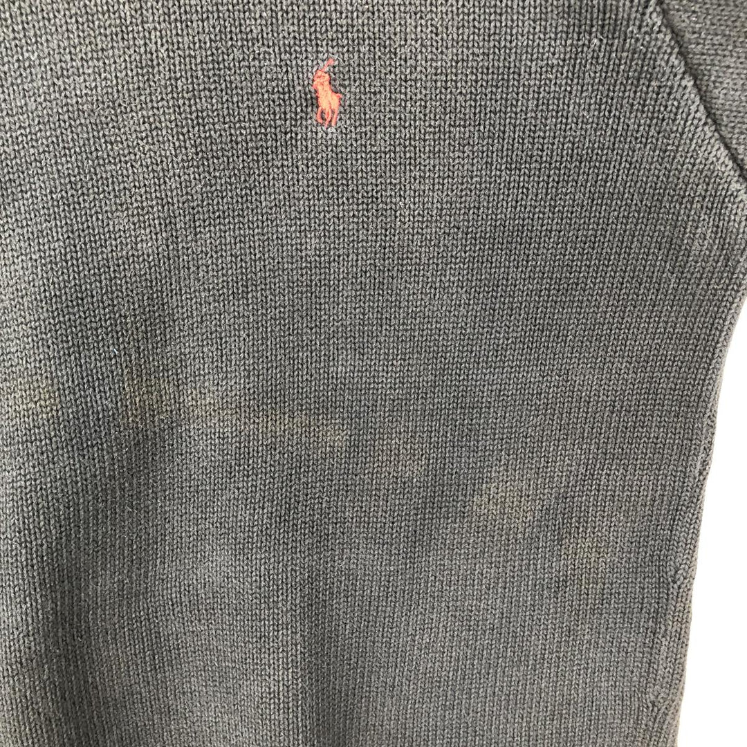 Ralph Lauren POLO by Ralph Lauren Cotton Knit Sweater Men's L size cotton black type Vintage Second Hand