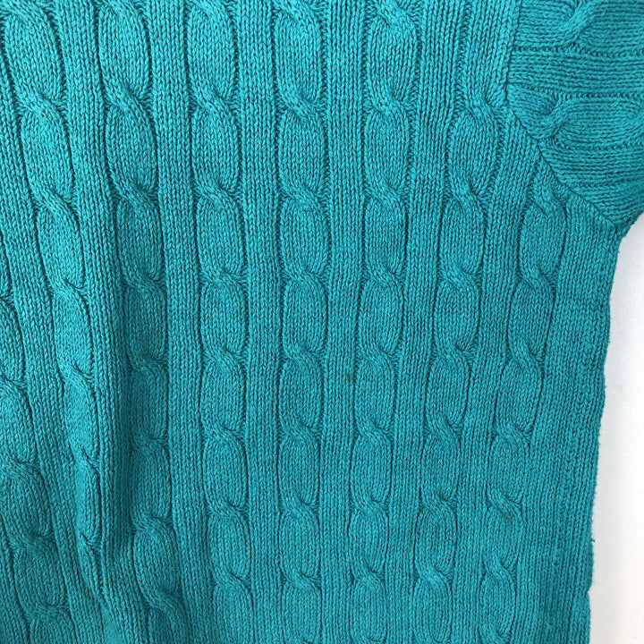 Ralph Lauren POLO by Ralph Lauren Cable Knit Cotton Sweater Men's XL cotton turquoise blue Vintage Second Hand