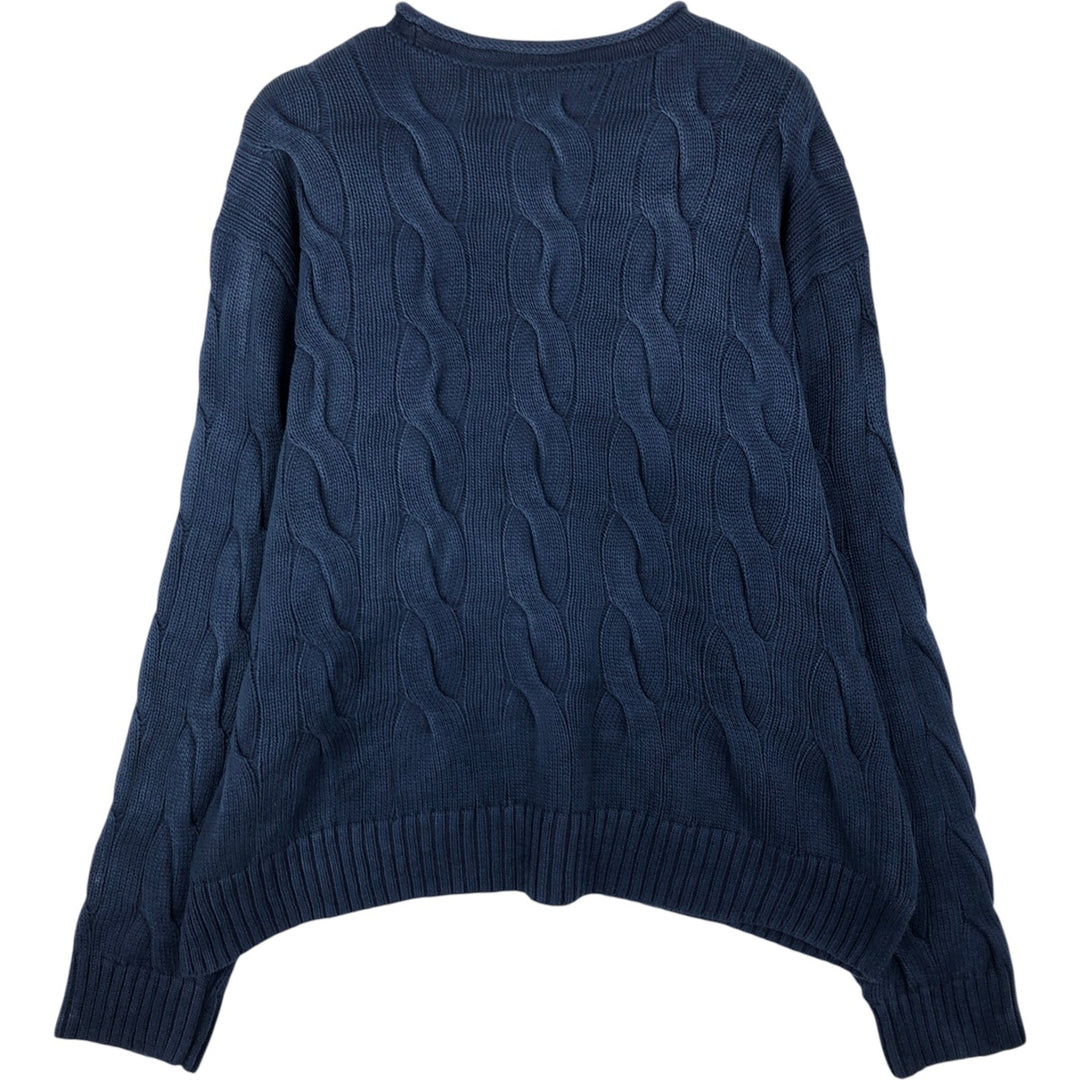Ralph Lauren POLO RALPH LAUREN Roll Neck Cotton Knit Sweater, Men's Size XL (approx.) cotton navy blue type Vintage Second Hand