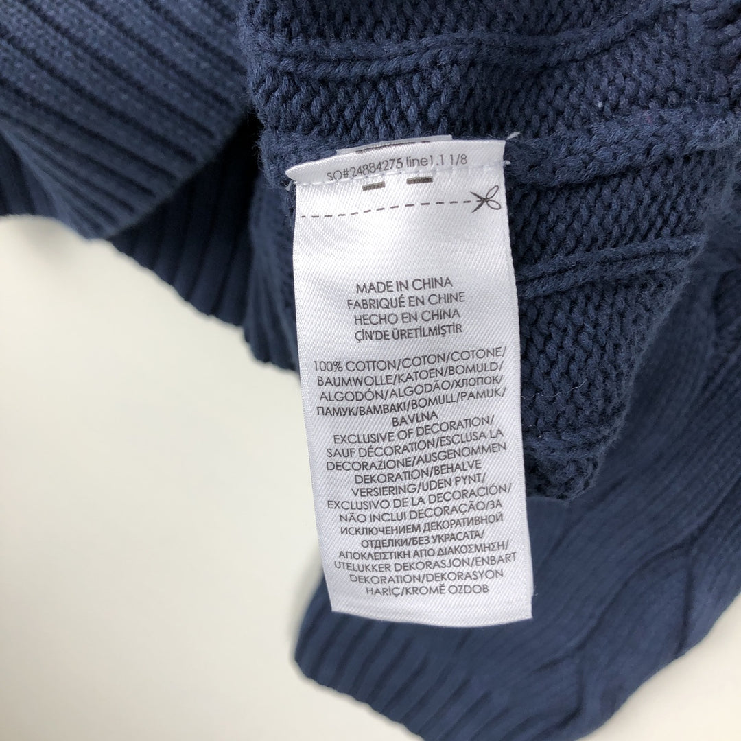 Ralph Lauren POLO RALPH LAUREN Roll Neck Cotton Knit Sweater, Men's Size XL (approx.) cotton navy blue type Vintage Second Hand