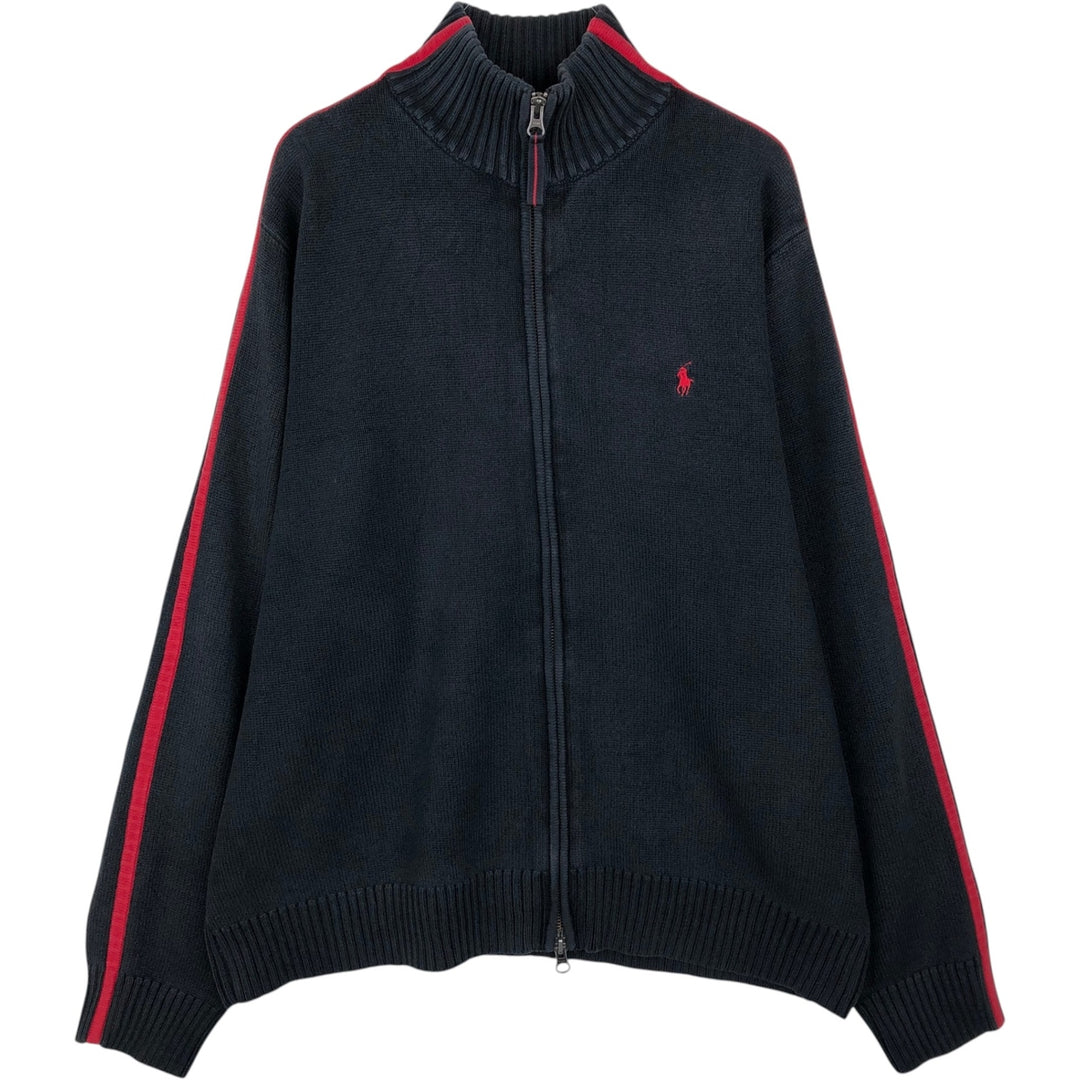 Ralph Lauren POLO by Ralph Lauren Driver's Knit Sweater, Men's XL cotton black type Vintage Second Hand