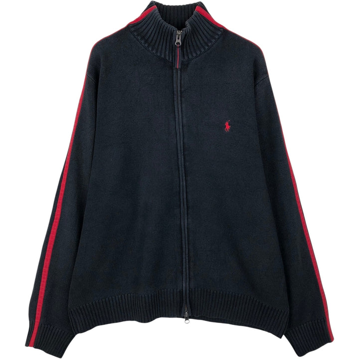 Ralph Lauren POLO by Ralph Lauren Driver's Knit Sweater, Men's XL cotton black type Vintage Second Hand