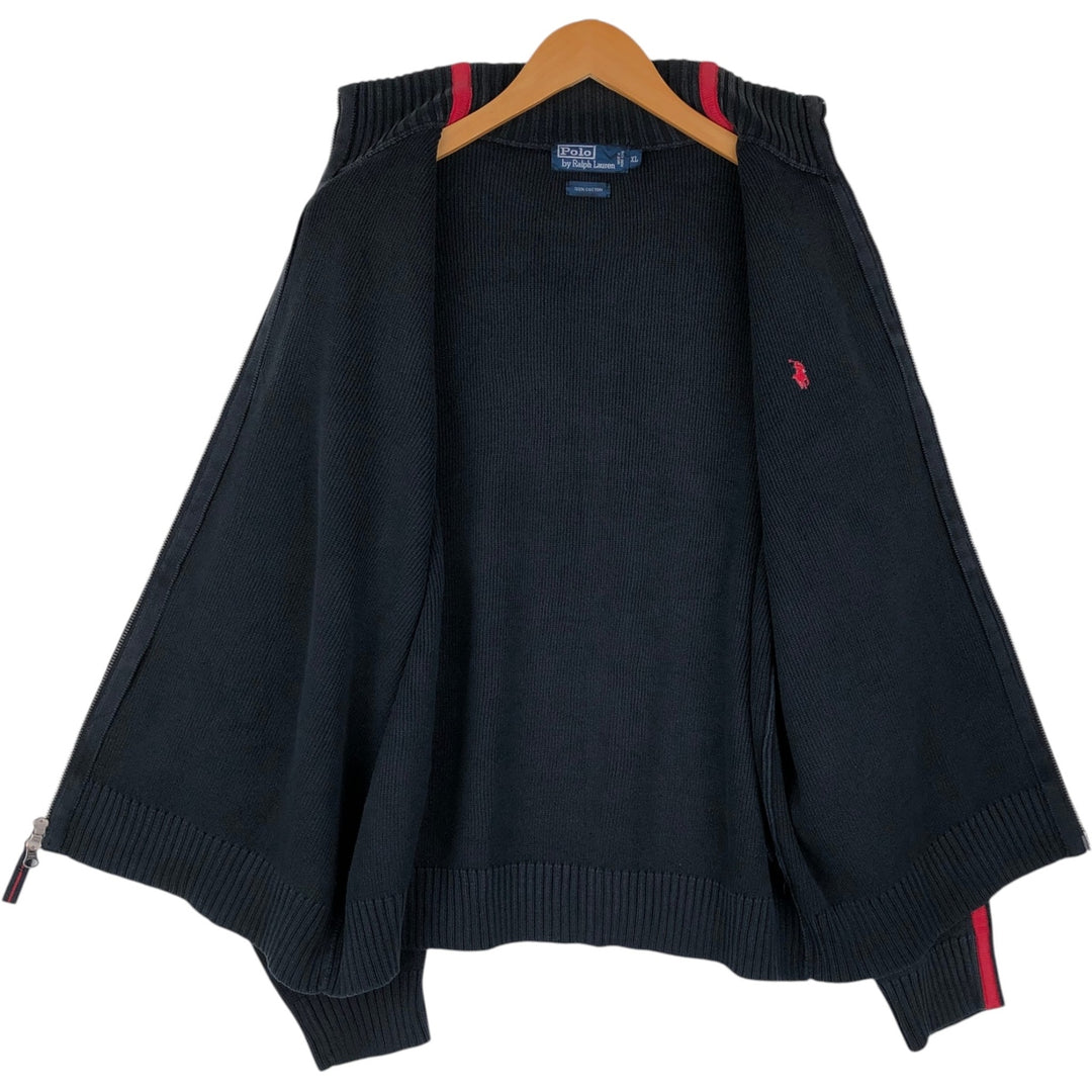 Ralph Lauren POLO by Ralph Lauren Driver's Knit Sweater, Men's XL cotton black type Vintage Second Hand