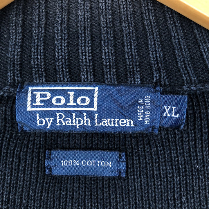 Ralph Lauren POLO by Ralph Lauren Driver's Knit Sweater, Men's XL cotton black type Vintage Second Hand