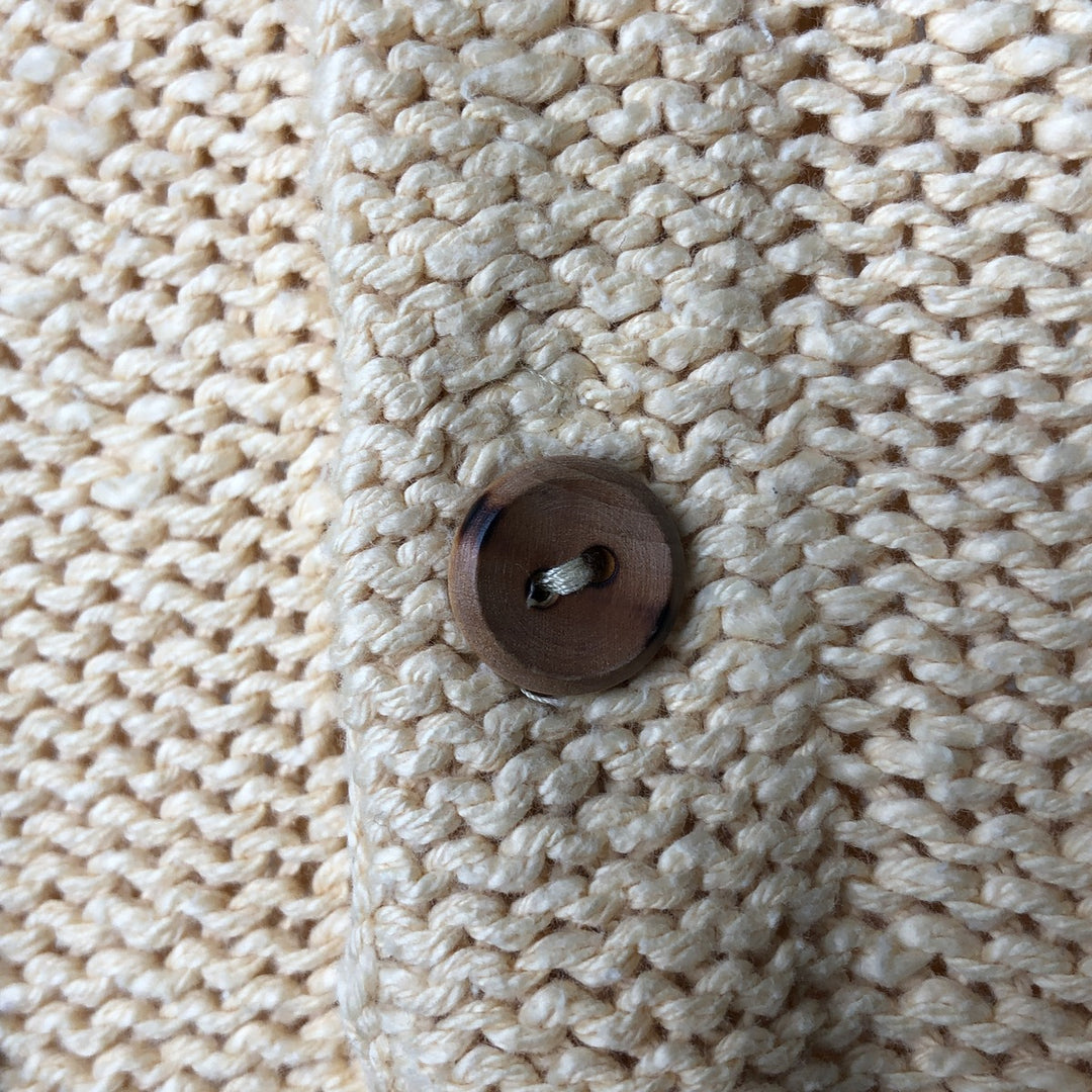 1970'S Woolrich Henley Neck Cotton Knit Sweater, Men's Size M (approx.), Vintage unclear yellow type Vintage Second Hand