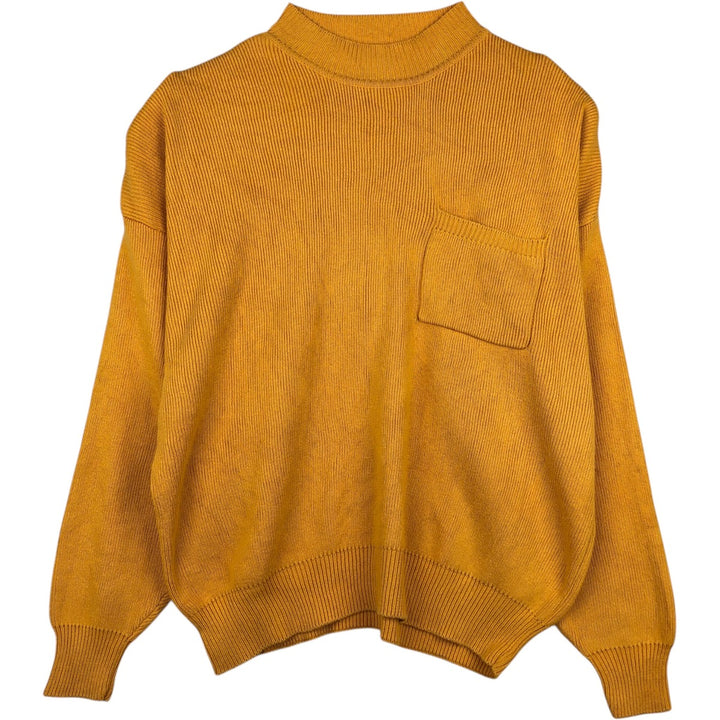 90'S GAP Old Gap Mock Neck Rib Knit Cotton Sweater, Made in England, Men's Size L (Equivalent), Vintage cotton yellow type Vintage Second Hand