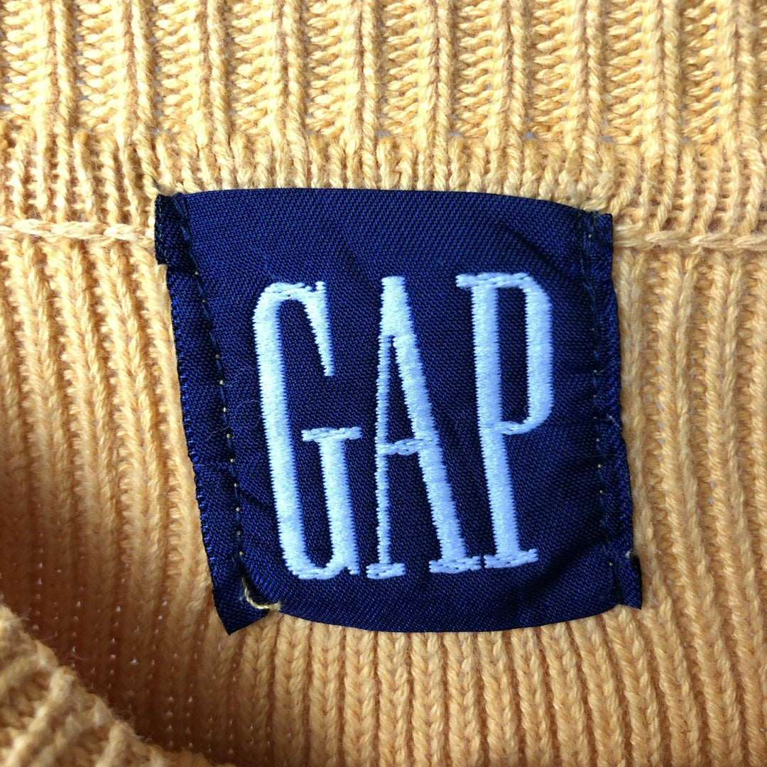 90'S GAP Old Gap Mock Neck Rib Knit Cotton Sweater, Made in England, Men's Size L (Equivalent), Vintage cotton yellow type Vintage Second Hand