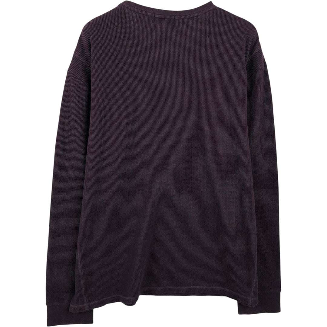 Calvin Klein Thermal Long-Sleeve T-Shirt, Waffle Pattern, Men's Size XL (equivalent) cotton purple type Vintage Second Hand
