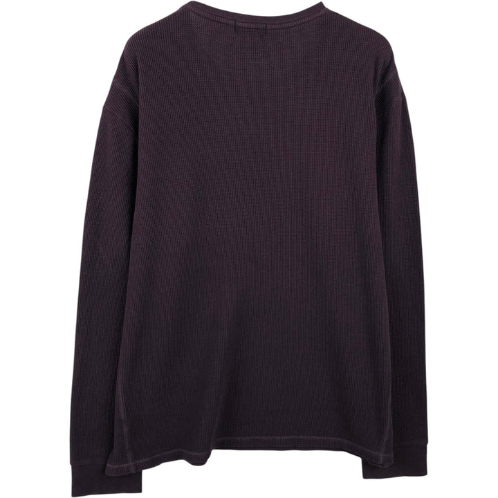 Calvin Klein Thermal Long-Sleeve T-Shirt, Waffle Pattern, Men's Size XL (equivalent) cotton purple type Vintage Second Hand