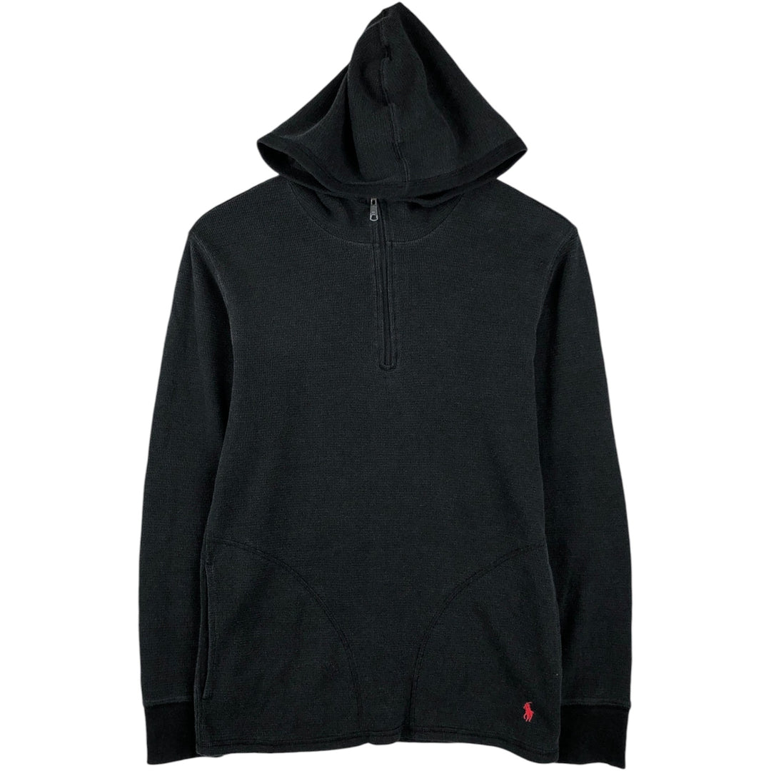 Ralph Lauren POLO RALPH LAUREN hooded thermal long T-shirt, men's size S cotton black type Vintage Second Hand