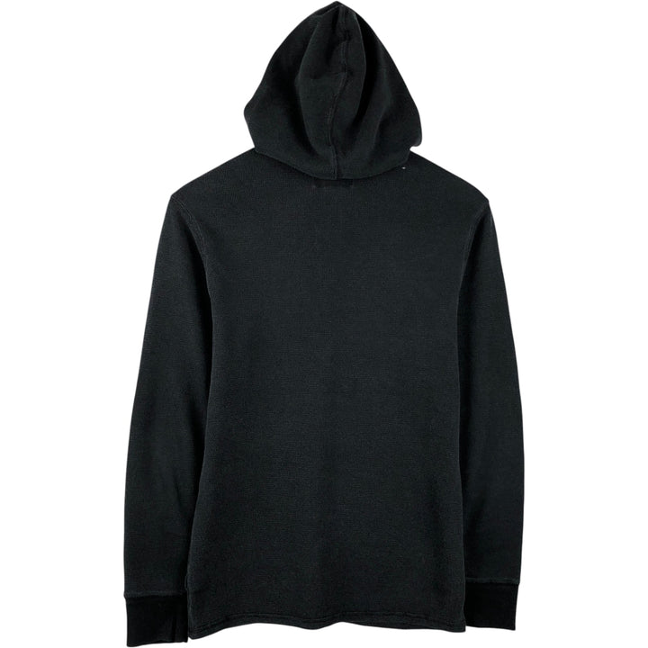 Ralph Lauren POLO RALPH LAUREN hooded thermal long T-shirt, men's size S cotton black type Vintage Second Hand