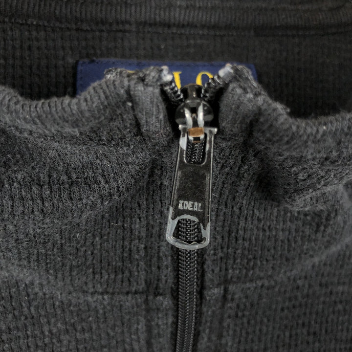 Ralph Lauren POLO RALPH LAUREN hooded thermal long T-shirt, men's size S cotton black type Vintage Second Hand