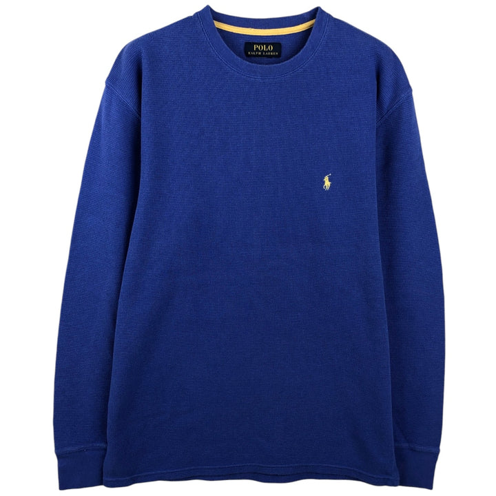Ralph Lauren POLO RALPH LAUREN Thermal Long T-shirt Waffle Men's M size unclear blue type Vintage Second Hand