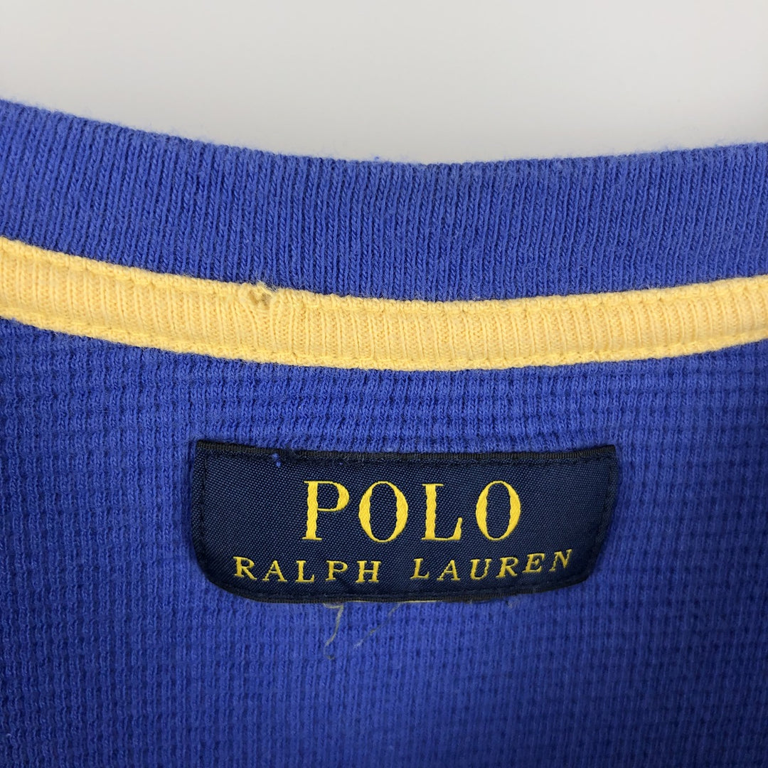Ralph Lauren POLO RALPH LAUREN Thermal Long T-shirt Waffle Men's M size unclear blue type Vintage Second Hand