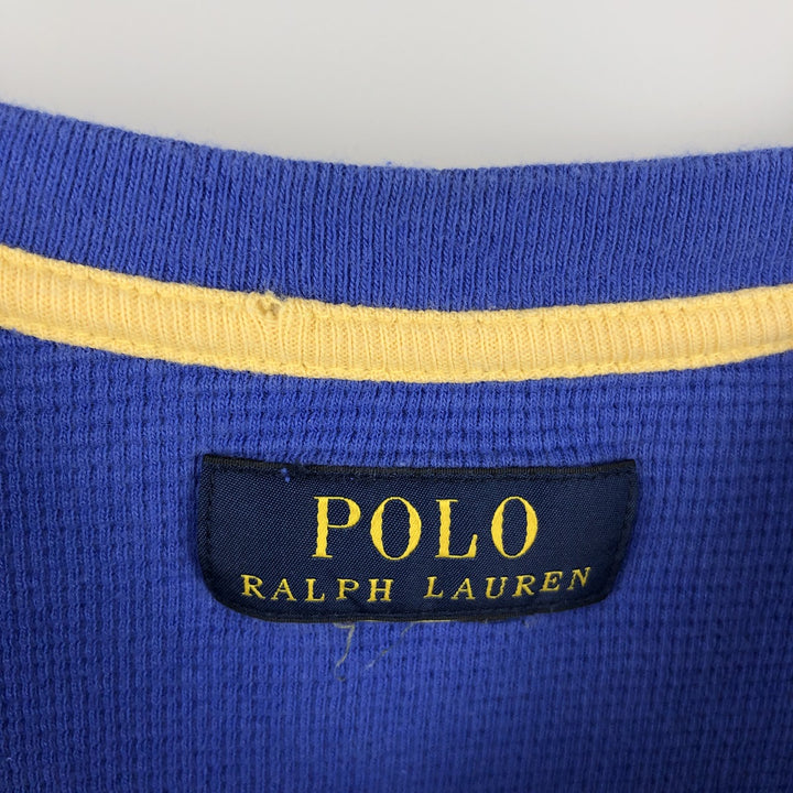 Ralph Lauren POLO RALPH LAUREN Thermal Long T-shirt Waffle Men's M size unclear blue type Vintage Second Hand