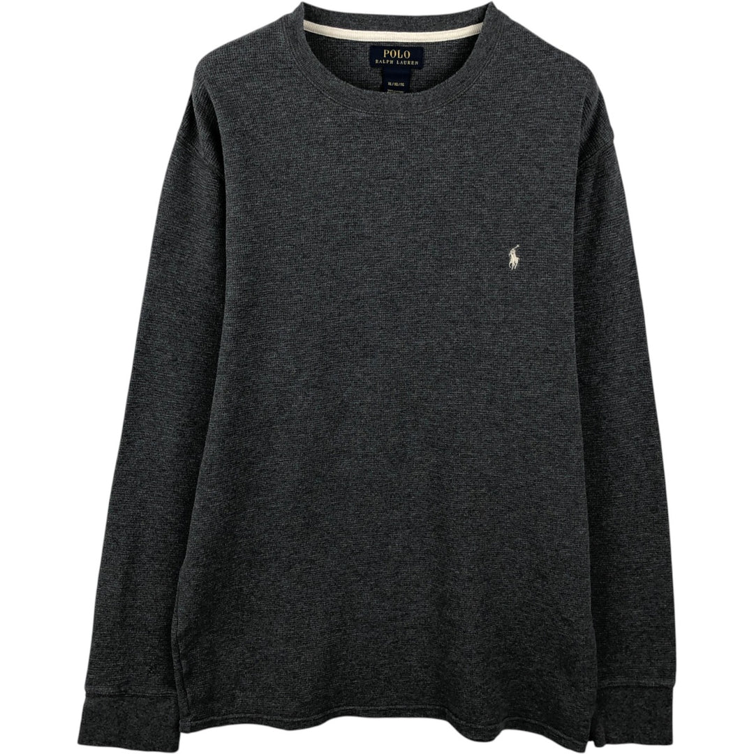 Ralph Lauren POLO RALPH LAUREN Thermal Long T-shirt Waffle Men's XL cotton gray type Vintage Second Hand