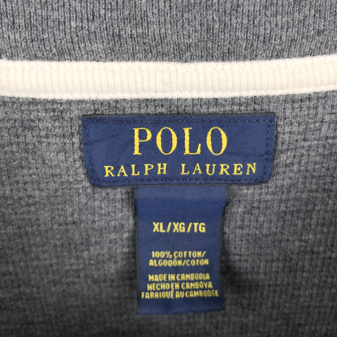 Ralph Lauren POLO RALPH LAUREN Thermal Long T-shirt Waffle Men's XL cotton gray type Vintage Second Hand