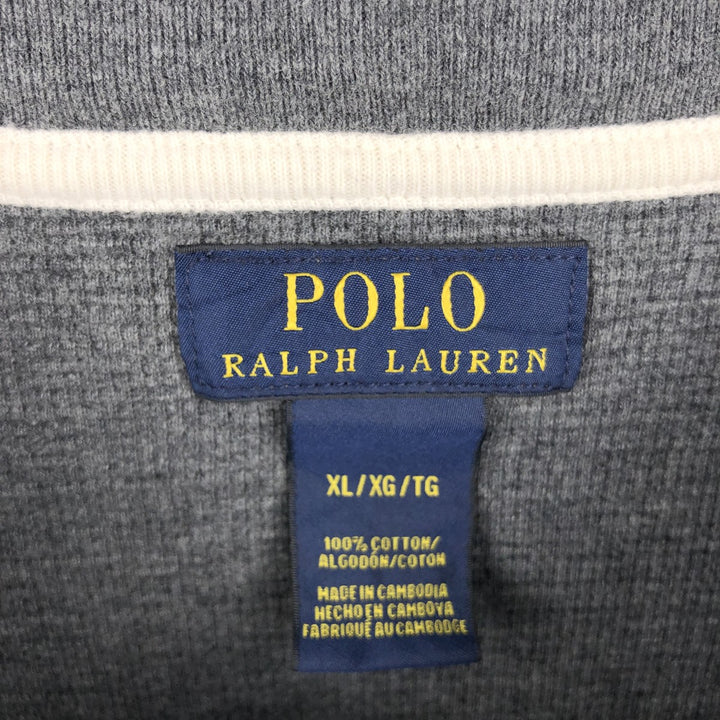 Ralph Lauren POLO RALPH LAUREN Thermal Long T-shirt Waffle Men's XL cotton gray type Vintage Second Hand