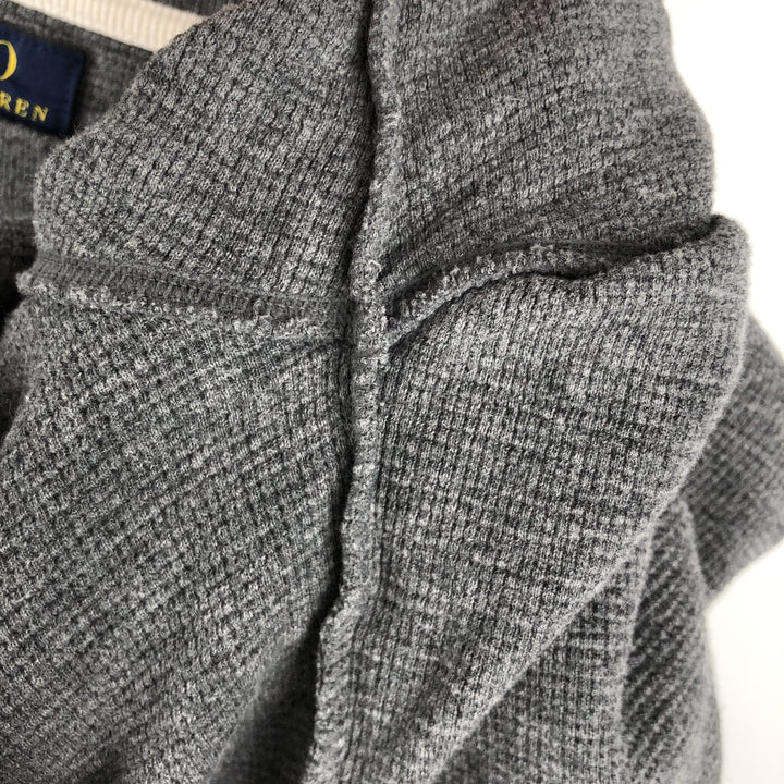 Ralph Lauren POLO RALPH LAUREN Thermal Long T-shirt Waffle Men's XL cotton gray type Vintage Second Hand