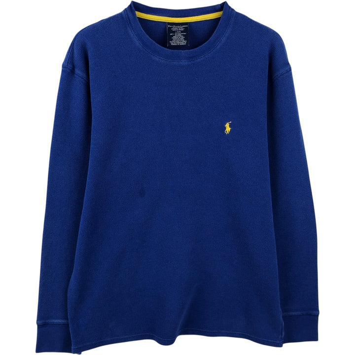 Ralph Lauren POLO RALPH LAUREN SLEEPWEAR Thermal Long T-shirt Honeycomb Men's L size cotton blue type Vintage Second Hand