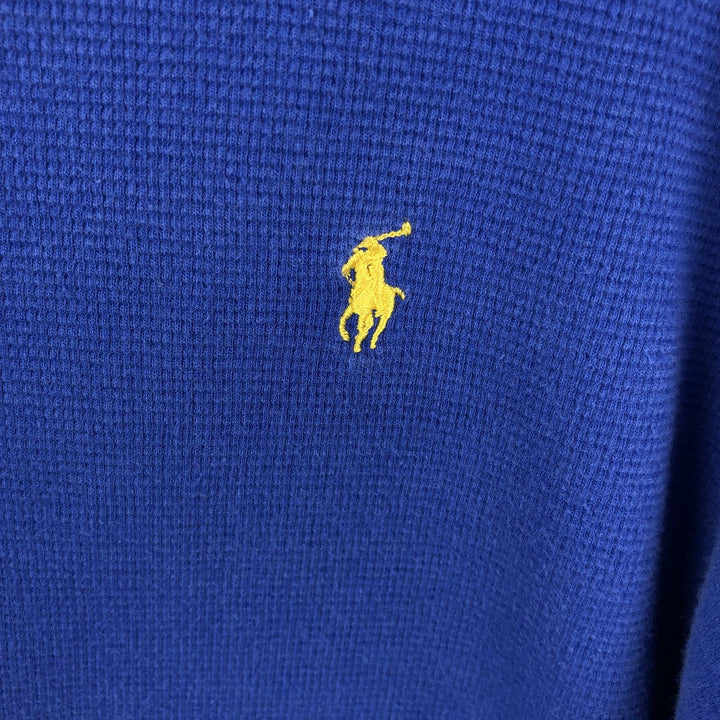 Ralph Lauren POLO RALPH LAUREN SLEEPWEAR Thermal Long T-shirt Honeycomb Men's L size cotton blue type Vintage Second Hand