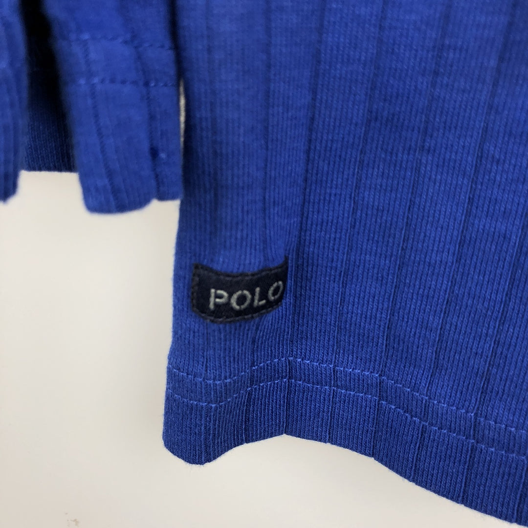 Ralph Lauren POLO by Ralph Lauren Ribbed Long-Sleeve T-Shirt (Men's Size L) cotton blue type Vintage Second Hand