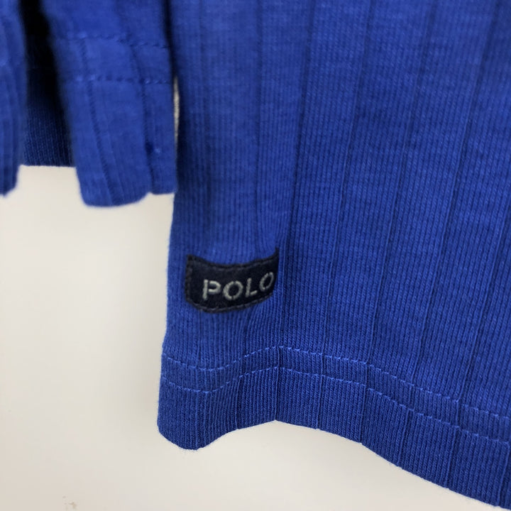 Ralph Lauren POLO by Ralph Lauren Ribbed Long-Sleeve T-Shirt (Men's Size L) cotton blue type Vintage Second Hand