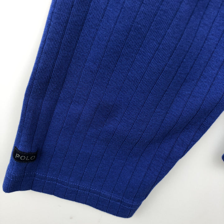Ralph Lauren POLO by Ralph Lauren Ribbed Long-Sleeve T-Shirt (Men's Size L) cotton blue type Vintage Second Hand