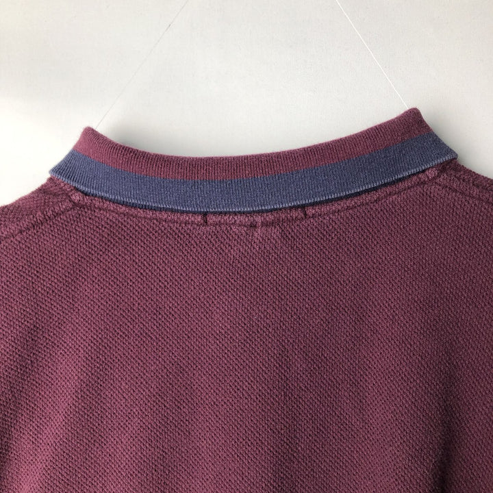 Ralph Lauren POLO by Ralph Lauren long sleeve polo shirt, men's size XXL cotton wine-red Vintage Second Hand