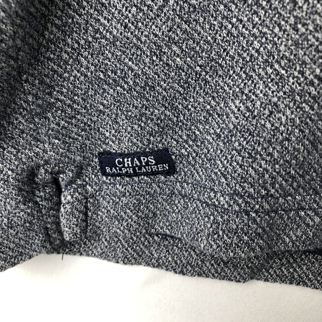 Ralph Lauren CHAPS Long-Sleeve Polo Shirt, Men's Size XL (approx.) cotton gray type Vintage Second Hand
