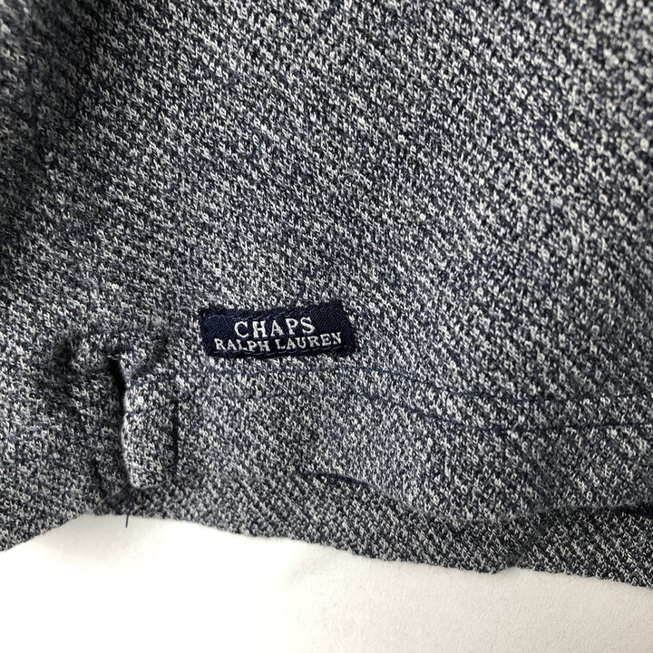 Ralph Lauren CHAPS Long-Sleeve Polo Shirt, Men's Size XL (approx.) cotton gray type Vintage Second Hand