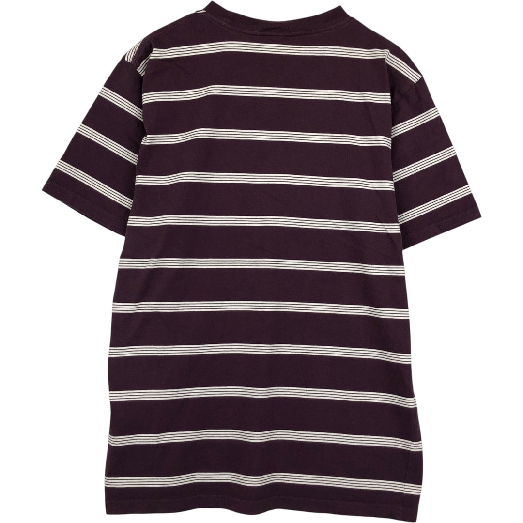 Carhartt WORK IN PROGRESS Short-Sleeve Striped T-Shirt, Men's Size L (approx.) cotton Purple type red-purple Vintage Second Hand