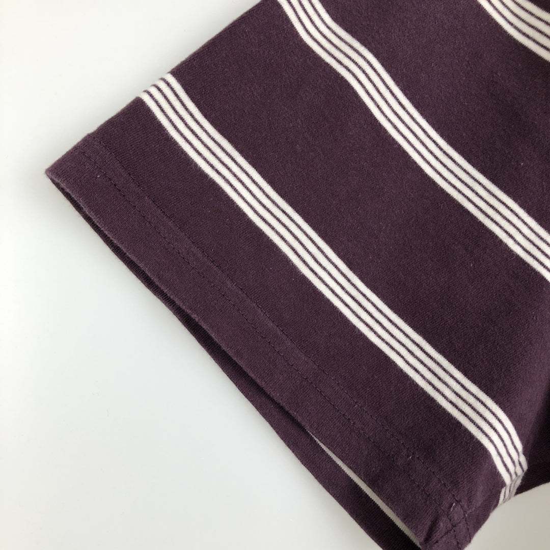 Carhartt WORK IN PROGRESS Short-Sleeve Striped T-Shirt, Men's Size L (approx.) cotton Purple type red-purple Vintage Second Hand