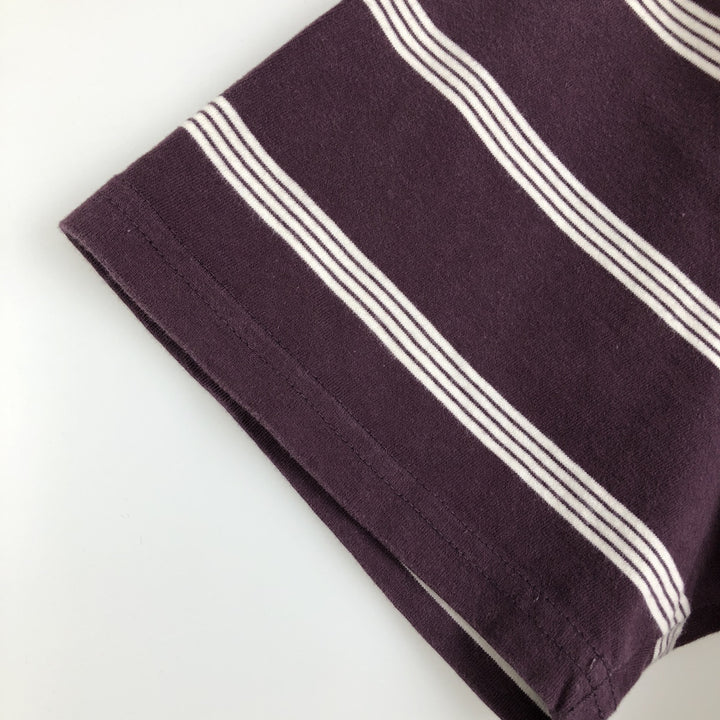 Carhartt WORK IN PROGRESS Short-Sleeve Striped T-Shirt, Men's Size L (approx.) cotton Purple type red-purple Vintage Second Hand