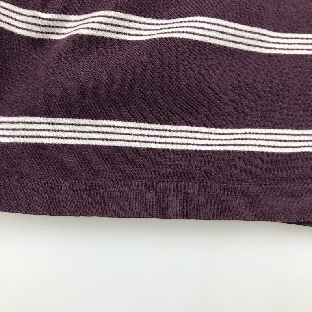 Carhartt WORK IN PROGRESS Short-Sleeve Striped T-Shirt, Men's Size L (approx.) cotton Purple type red-purple Vintage Second Hand