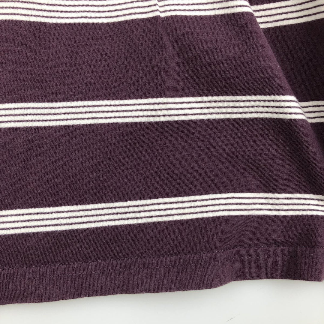 Carhartt WORK IN PROGRESS Short-Sleeve Striped T-Shirt, Men's Size L (approx.) cotton Purple type red-purple Vintage Second Hand