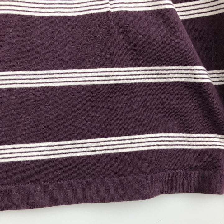 Carhartt WORK IN PROGRESS Short-Sleeve Striped T-Shirt, Men's Size L (approx.) cotton Purple type red-purple Vintage Second Hand