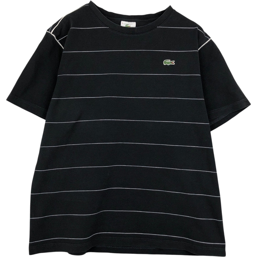 Lacoste LACOSTE SPORT Piqué Short-Sleeve Striped T-Shirt, Size 5 (Equivalent to Men's L) cotton black type Vintage Second Hand
