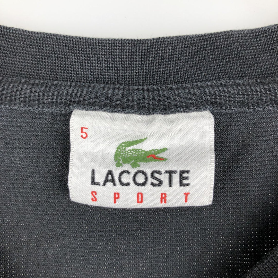 Lacoste LACOSTE SPORT Piqué Short-Sleeve Striped T-Shirt, Size 5 (Equivalent to Men's L) cotton black type Vintage Second Hand