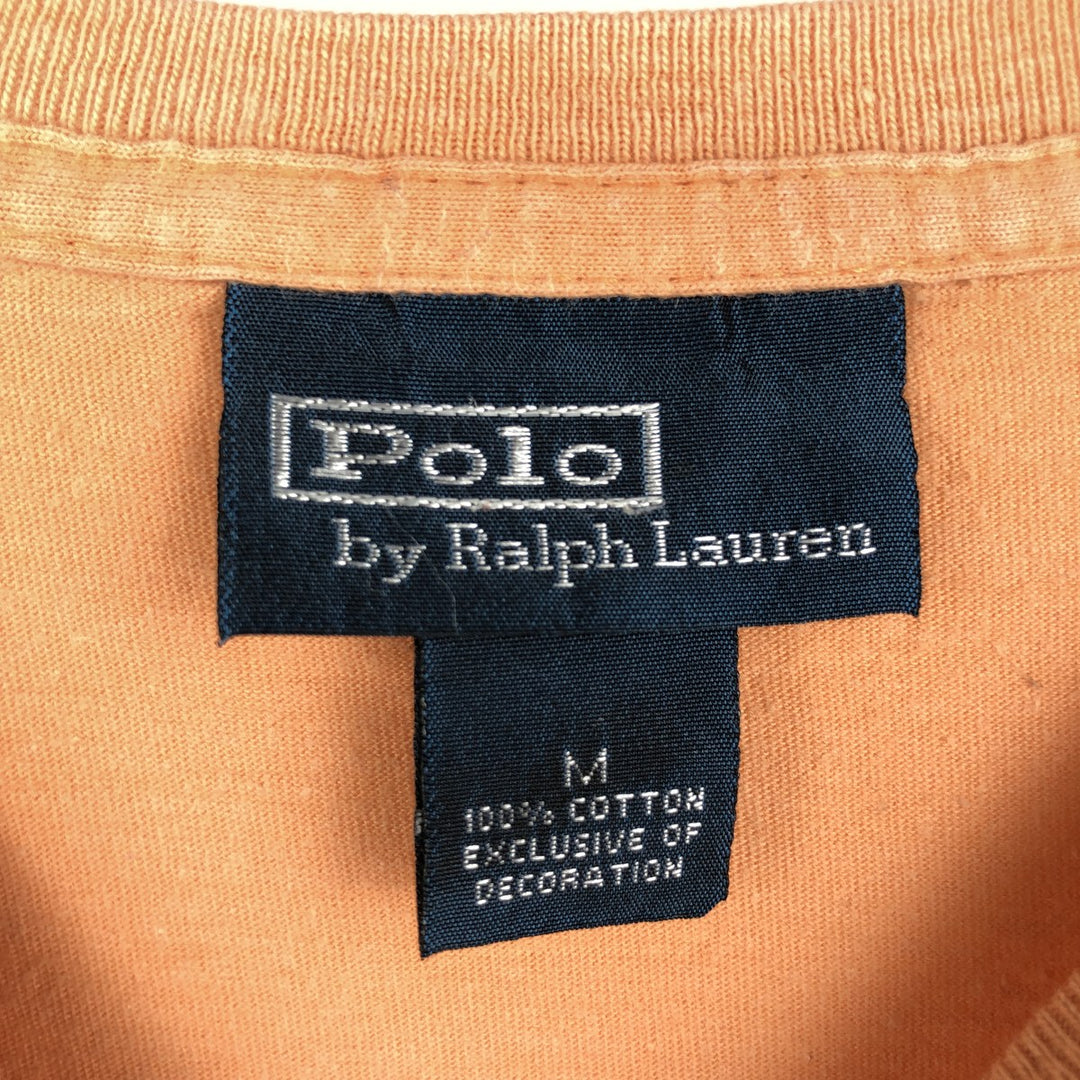 Ralph Lauren POLO by Ralph Lauren short sleeve one point logo T-shirt men's M size cotton orange type Vintage Second Hand
