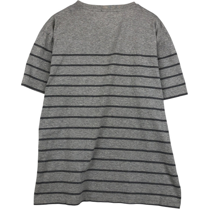 Ralph Lauren POLO RALPH LAUREN Short Sleeve Striped T-Shirt Men's Size L cotton gray type Vintage Second Hand